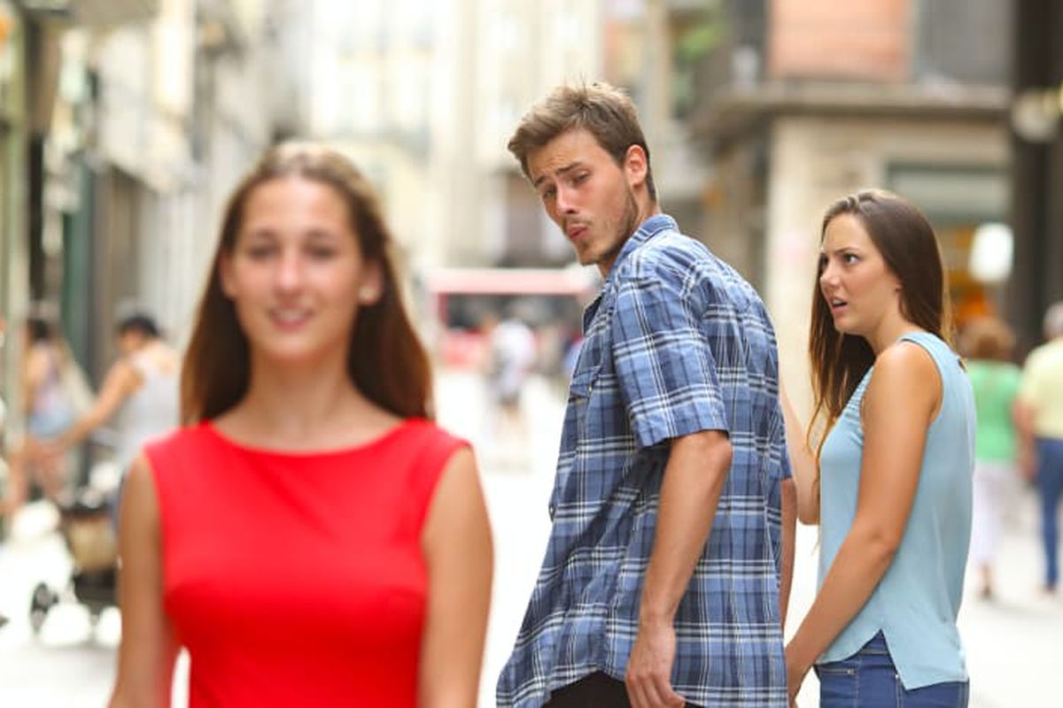 Distracted Boyfriend meme about Love Your Melon